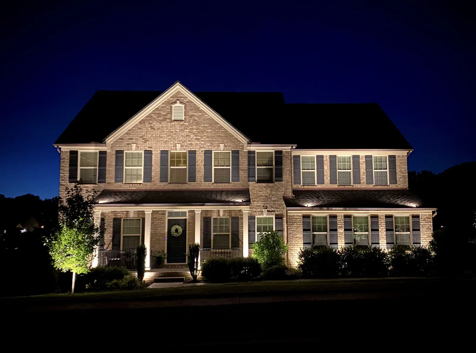 Up-lighting on a Brentwood two-story